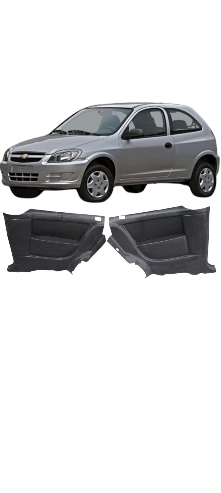 Par Forro Lateral Traseiro Gm Celta 2 Portas 2008 A 2013 Preto