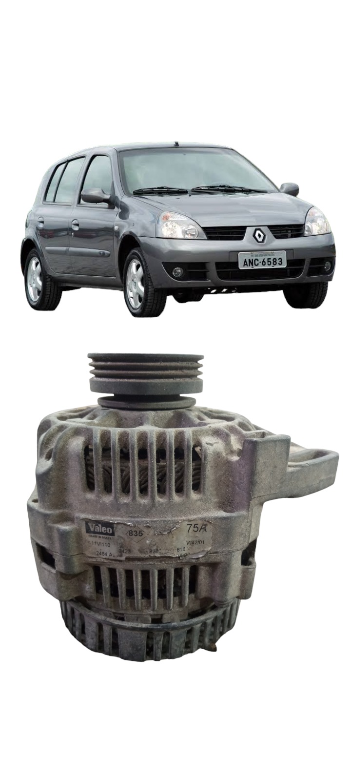 Alternador 1.0 16v Vale Peugeot Renault 206 Clio 1999 A 2006