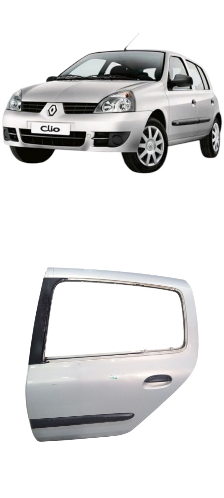 Porta Traseira Esquerda Renault Clio 2009 A 2011  Traseira Esquerda Cinza