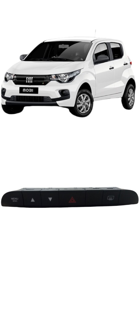 Comando Botao Pisca Alerta Desembaçador Fiat Mobi 2024