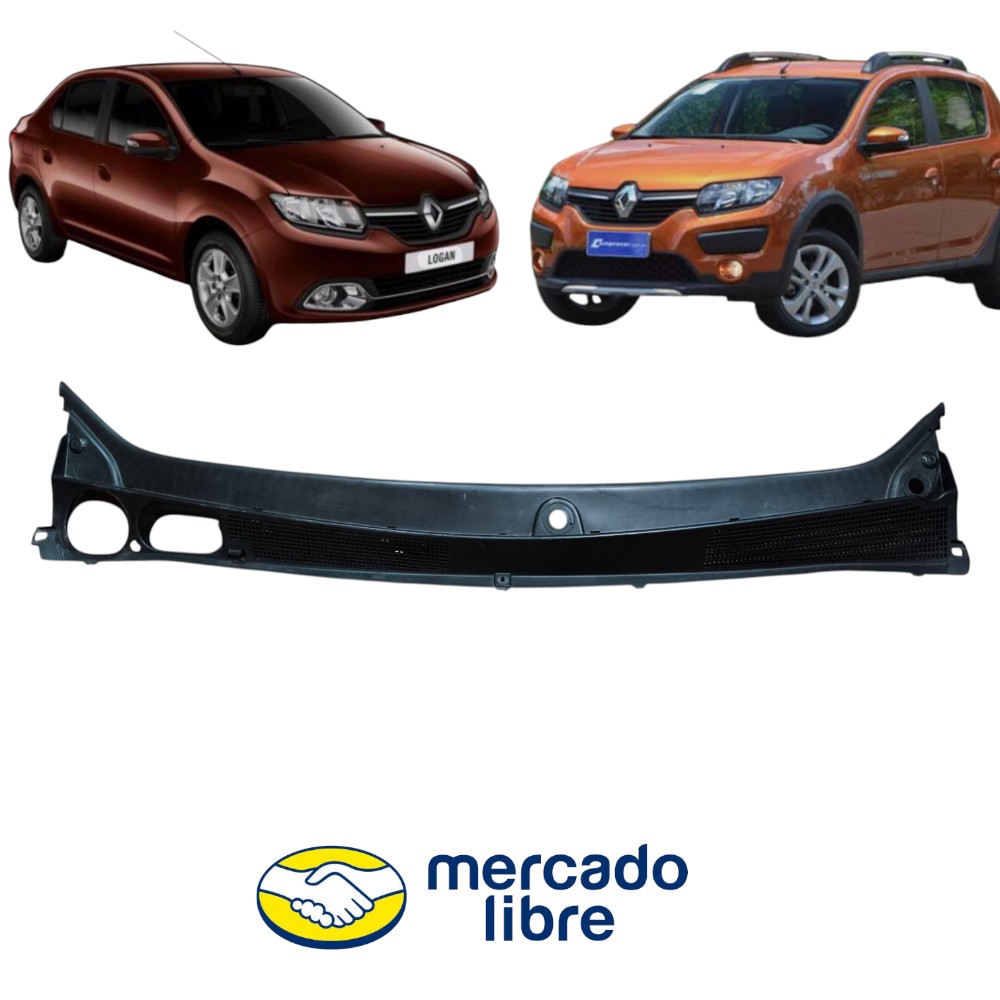 Grade Churrasqueira Parabrisa Lo Renault Sandero 2015 A 2019 Preta