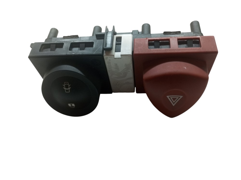 Botao Pisca Alerta Trava Porta Renault Megane 2007 2012  Preto Com Vermelho 2