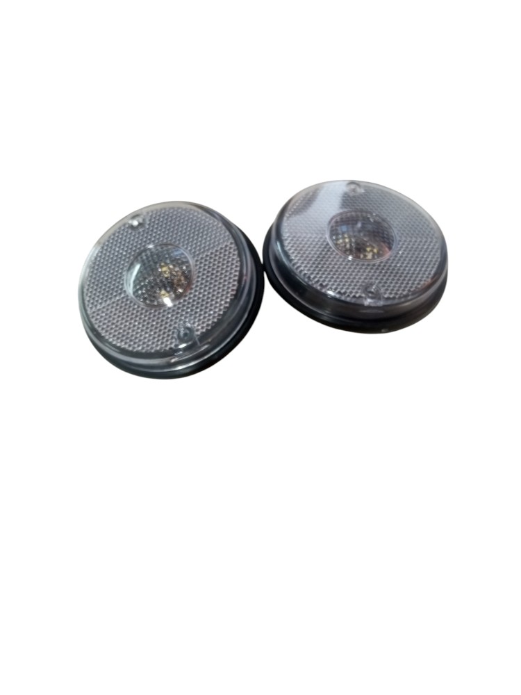 Sinalizador Lanterna Lateral Led 12v 24v Caminhao Branca 2un Transparente 2