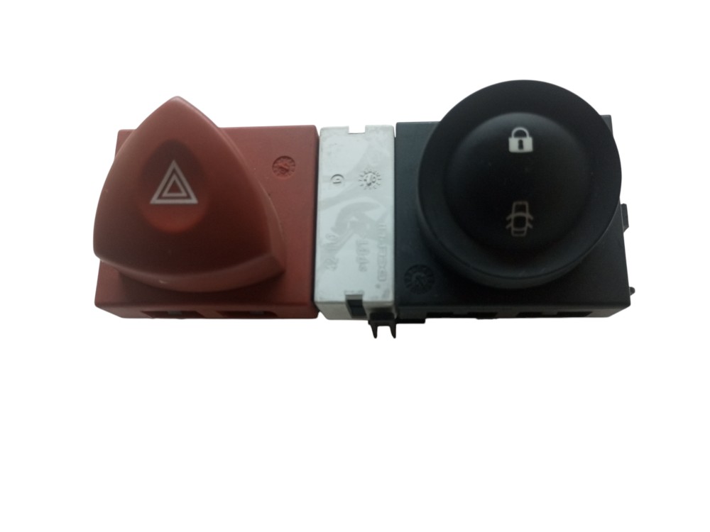Botao Pisca Alerta Trava Porta Renault Megane 2007 2012  Preto Com Vermelho 1
