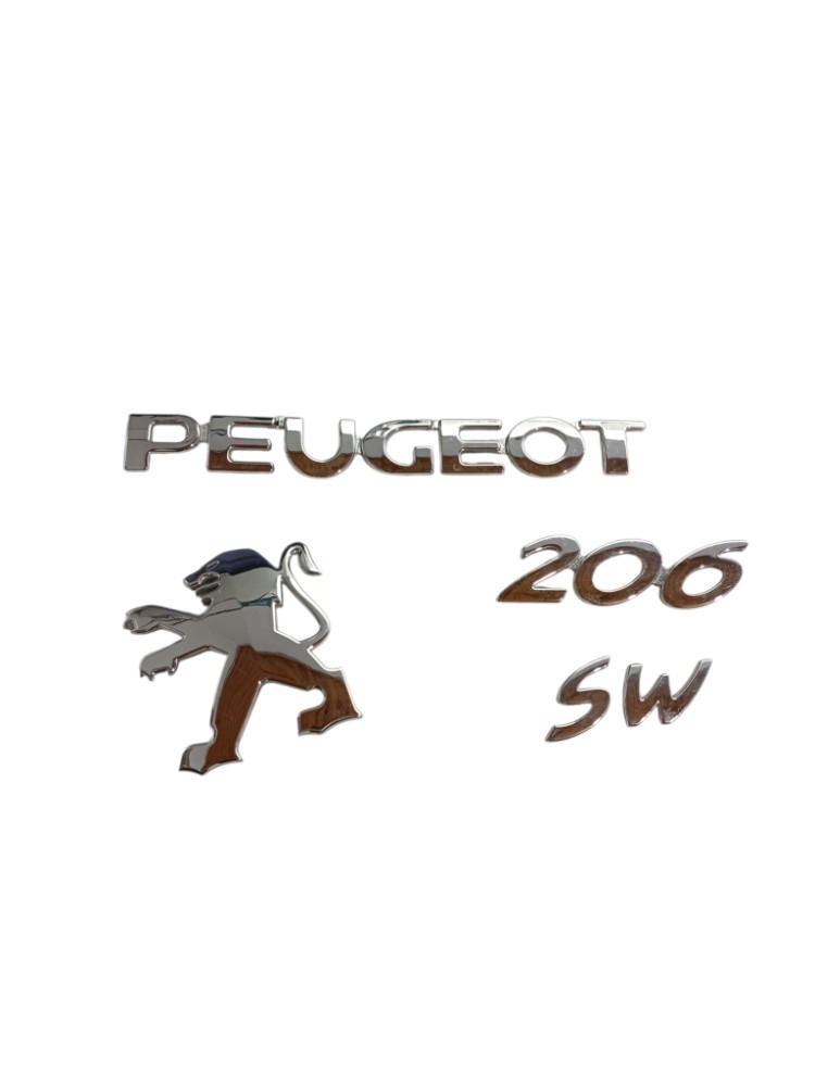 Emblema Tampa Traseira Peugeot 206 Sw 2001 2005 2008 Cinza 3