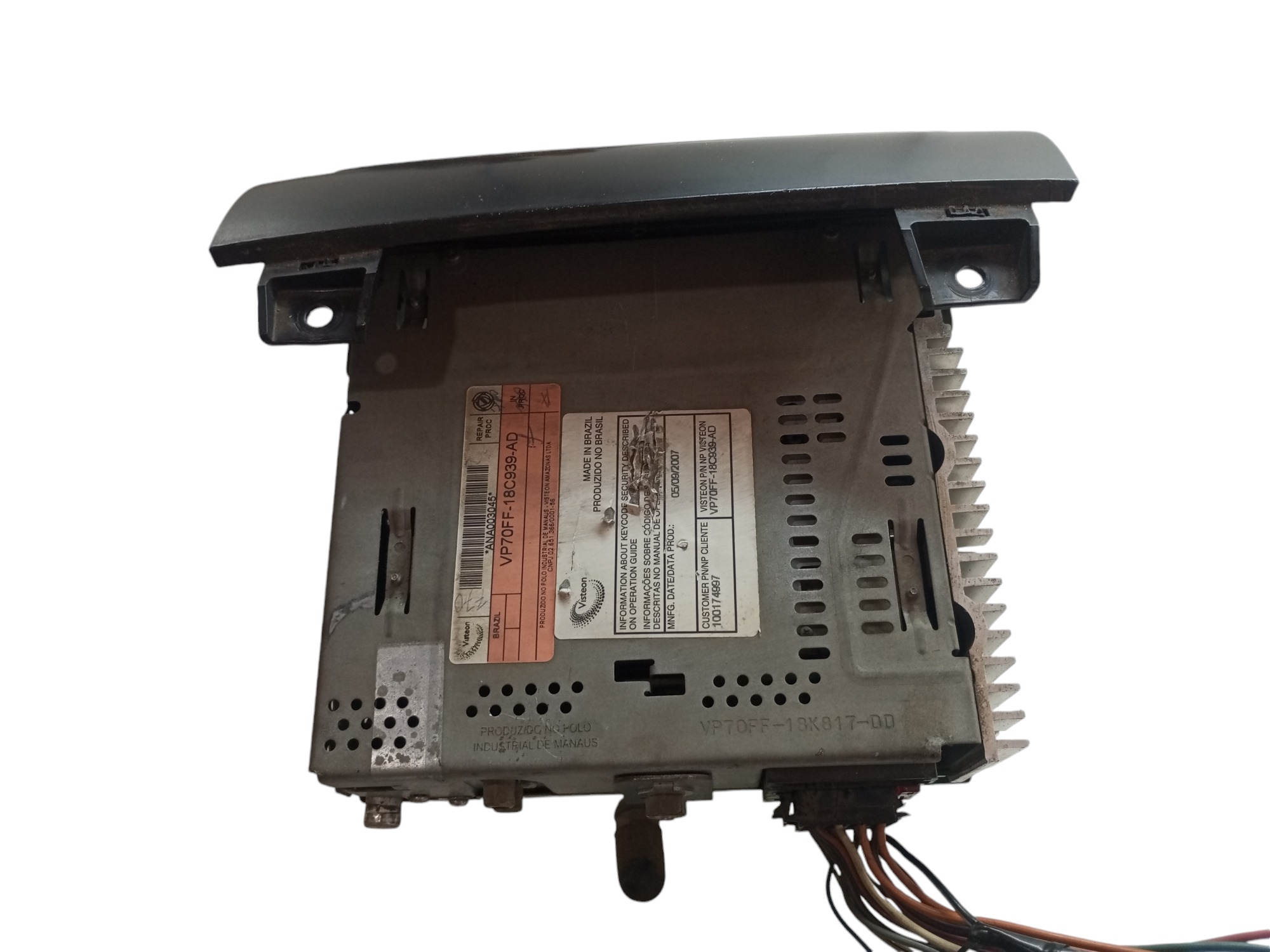 Moldura Radio Fiat Idea Siena Palio 2007 2008 2009 Player  Preto 4