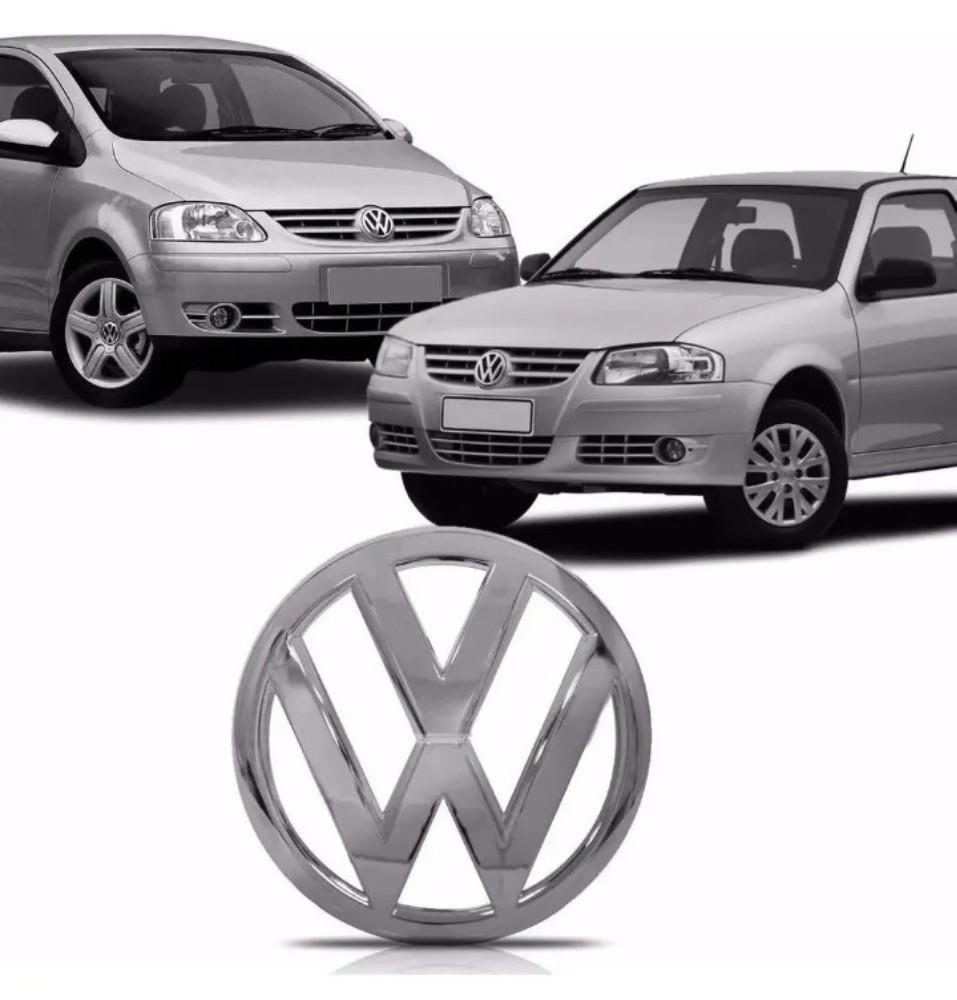 Emblema Grade Gol Parati Saveiro Fox G4 2001 2010 Volkswagen Prata 1