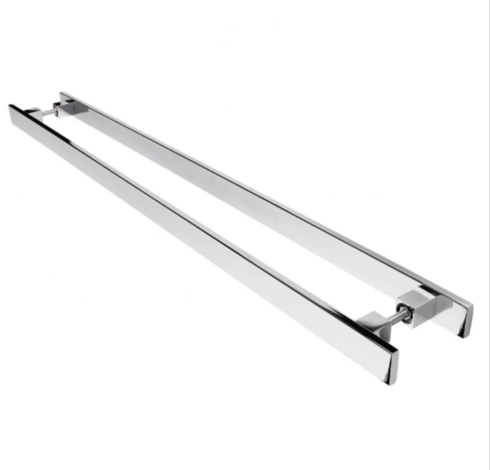 Puxador Barra Chata 100cm Entre Furos 90cm Cromado 2