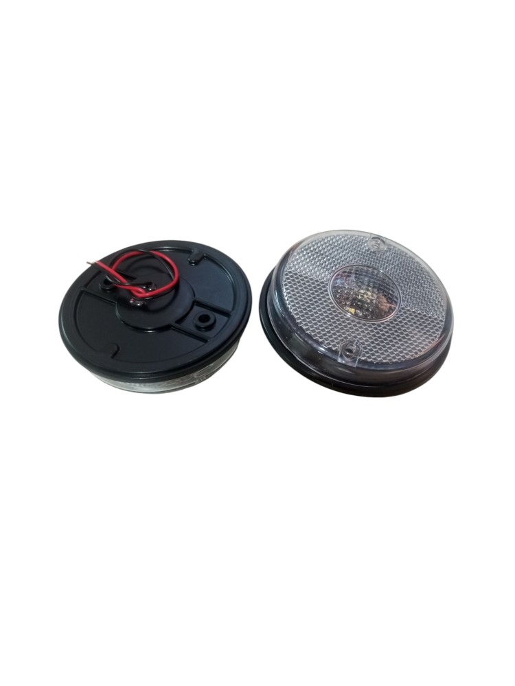 Sinalizador Lanterna Lateral Led 12v 24v Caminhao Branca 2un Transparente 3