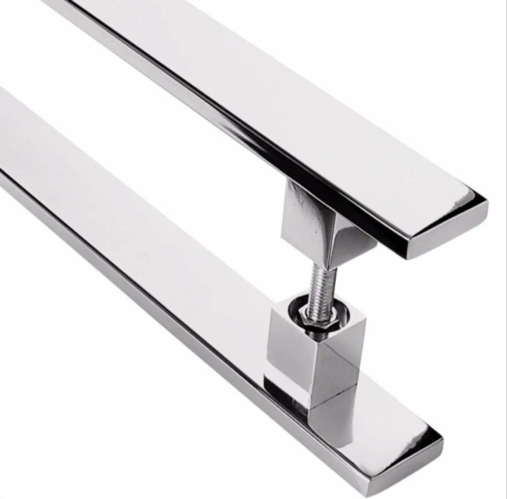 Puxador Barra Chata 100cm Entre Furos 90cm Cromado 4