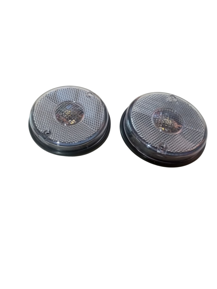 Sinalizador Lanterna Lateral Led 12v 24v Caminhao Branca 2un Transparente