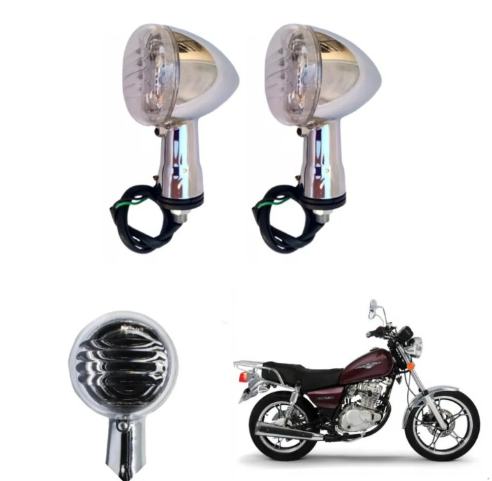Pisca Seta Suzuki Intruder Par Dianteiro Cromado Cristal Gvs Direito Cromado