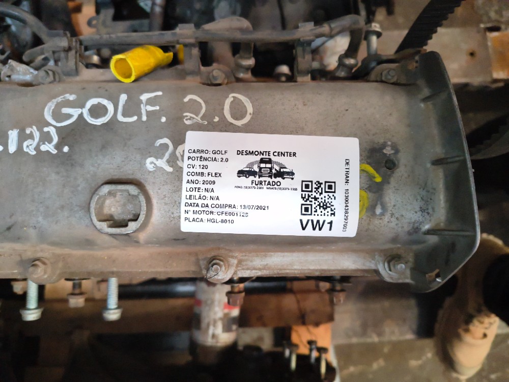 Motor Volkswagen Golf – 2009, 120cv, 2.0 Flex 2