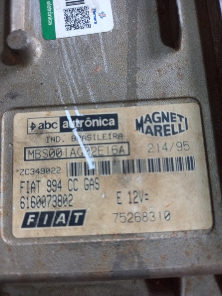 Módulo injeção1.0 8v fiat uno94/95 6160073802 mbs00iag02e16a