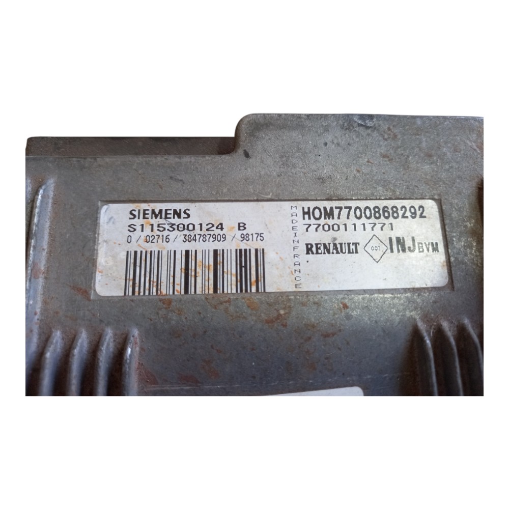 Módulo injeção Megane 1.6 8V s115300124b hom7700868292