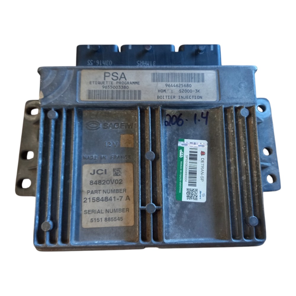 Módulo de injeção Peugeot 206 PSA 215848417 9655003380 3