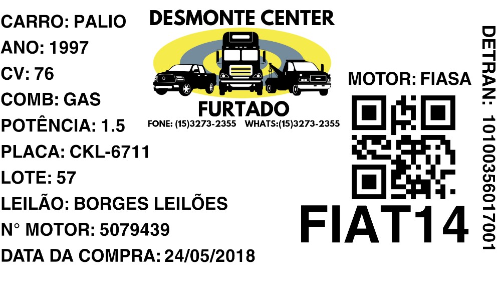 Palio, 2001, 55cv, Gas, 1.0, Placa: Ddg-3954 2