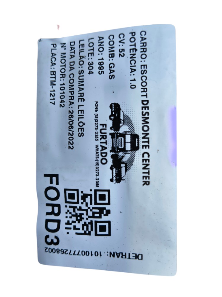 Motor Escort – 1.0, 1995, 52cv, Gasolina