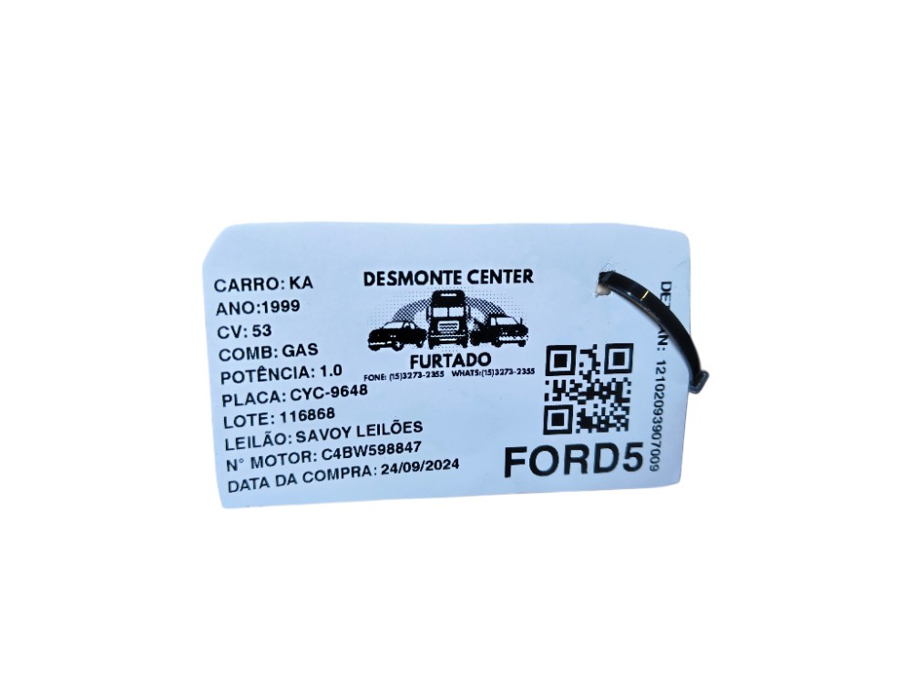 Motor Ford Ka – 1999, 53cv, Gasolina, 1.0 2