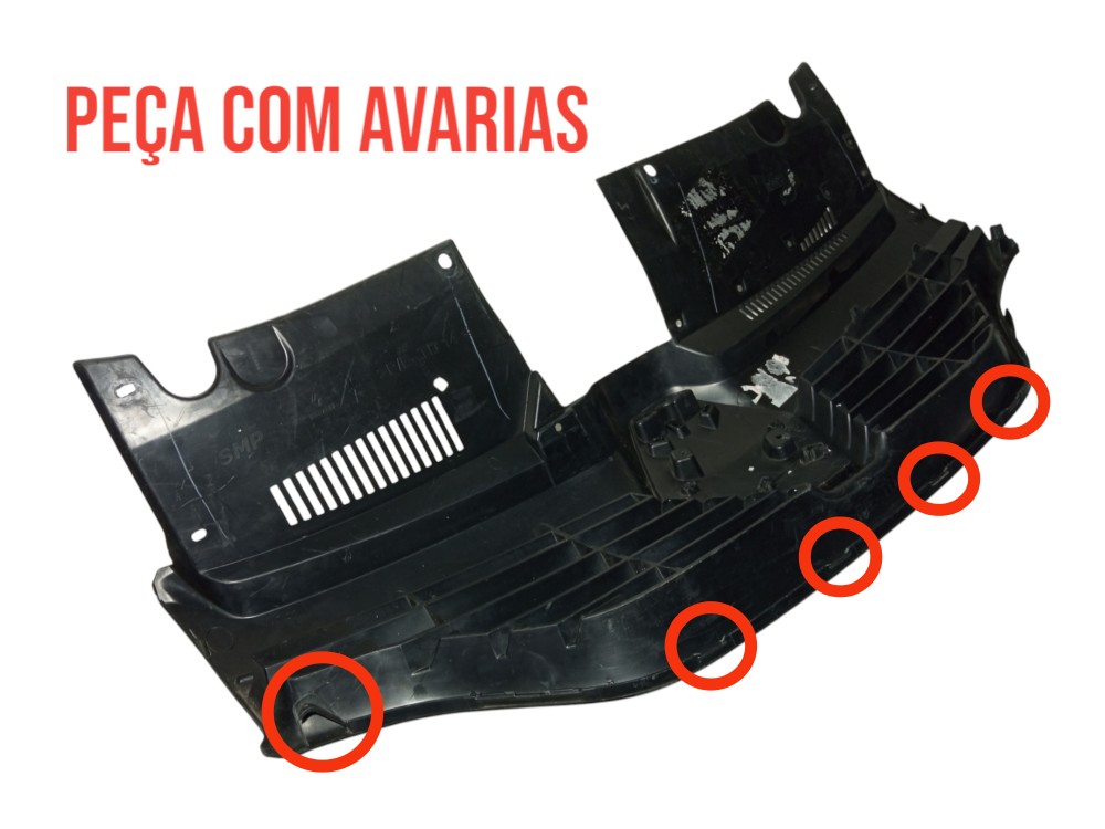 Grade Dianteira Superior Renault Logan Sandero 2015 2020  Preto Fosco 2