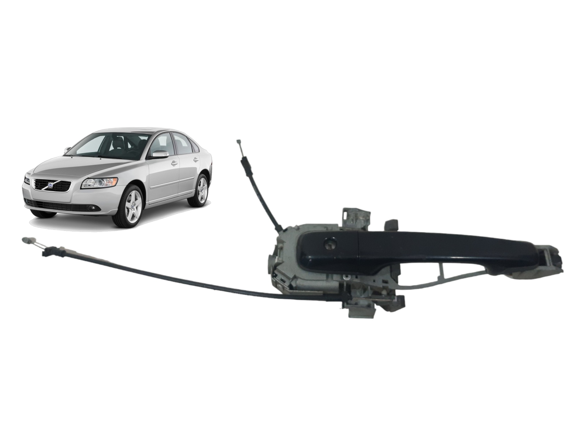 Suporte Macaneta Externa Dianteira Esquerda Volvo S40 2008 Preto Dianteira 1