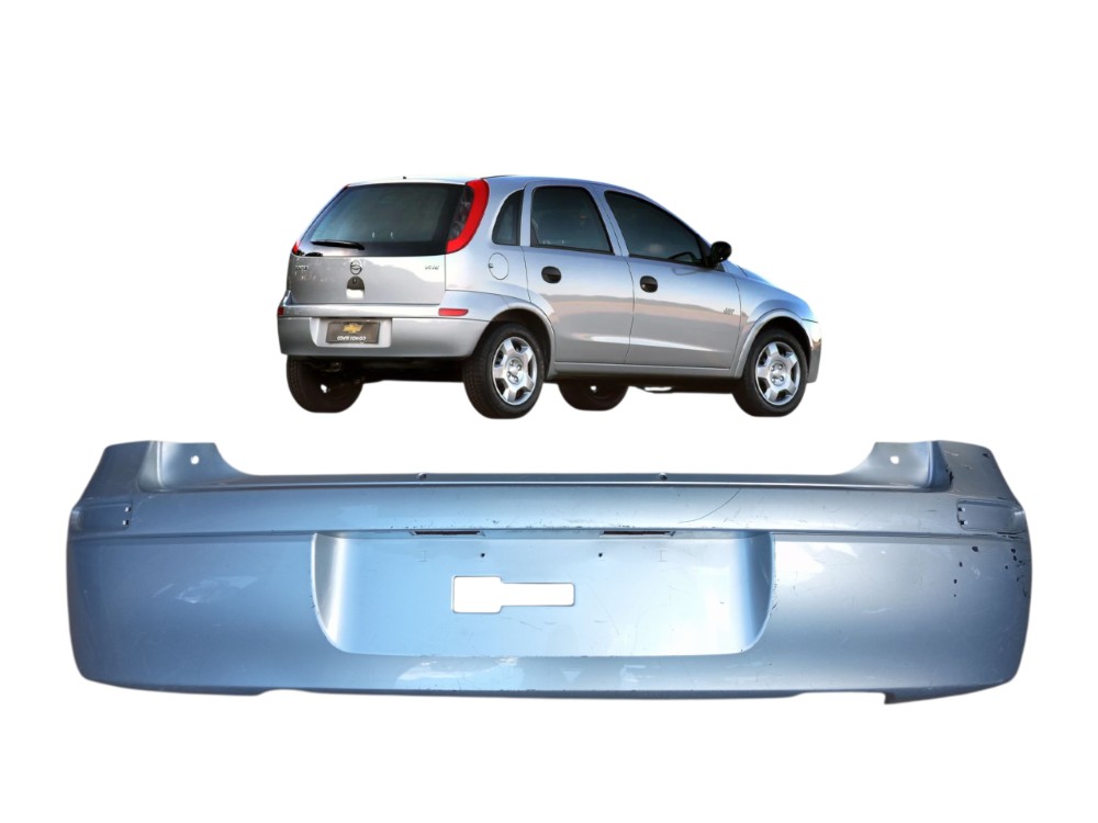 Grade Parachoque Traseiro Gm Corsa Hatch 2004 2010 Original  Prata Brilhante 1