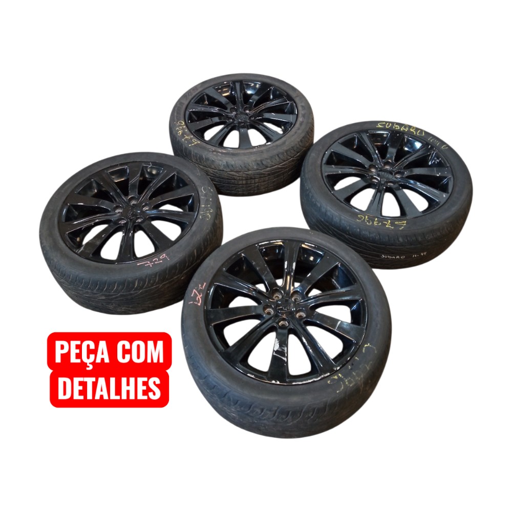 Jogo De Rodas Aro 17 Subaru Impreza 2008 5 Furos Pneu 225/45 Preto 2