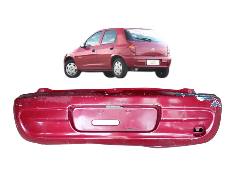 Grade Parachoque Traseiro Chevrolet Celta 2001 2006 Original Vermelho Brilhante 1