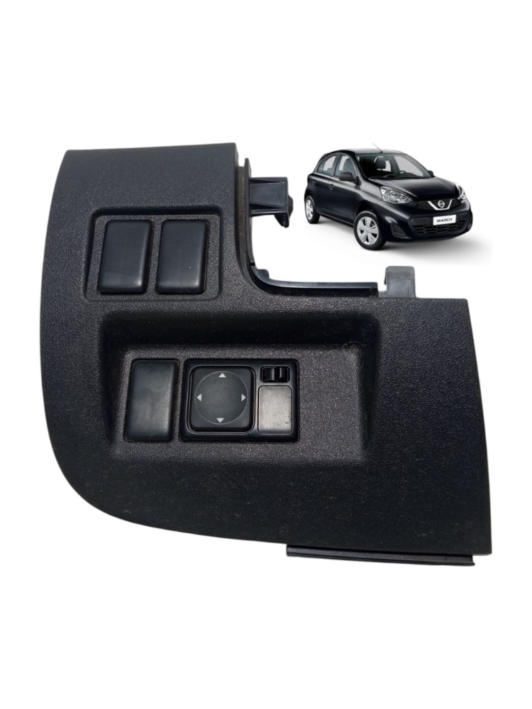 Moldura Botao Comando Retrovisor Eletrico Nissan March 2016 1