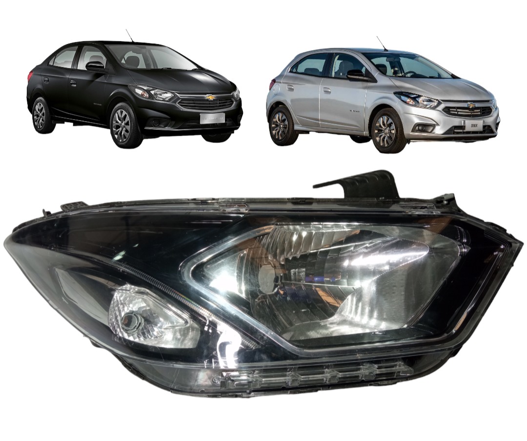 Farol Lado Direito Onix Prisma 2017 2018 2019 Mascara Negra  Direito 1