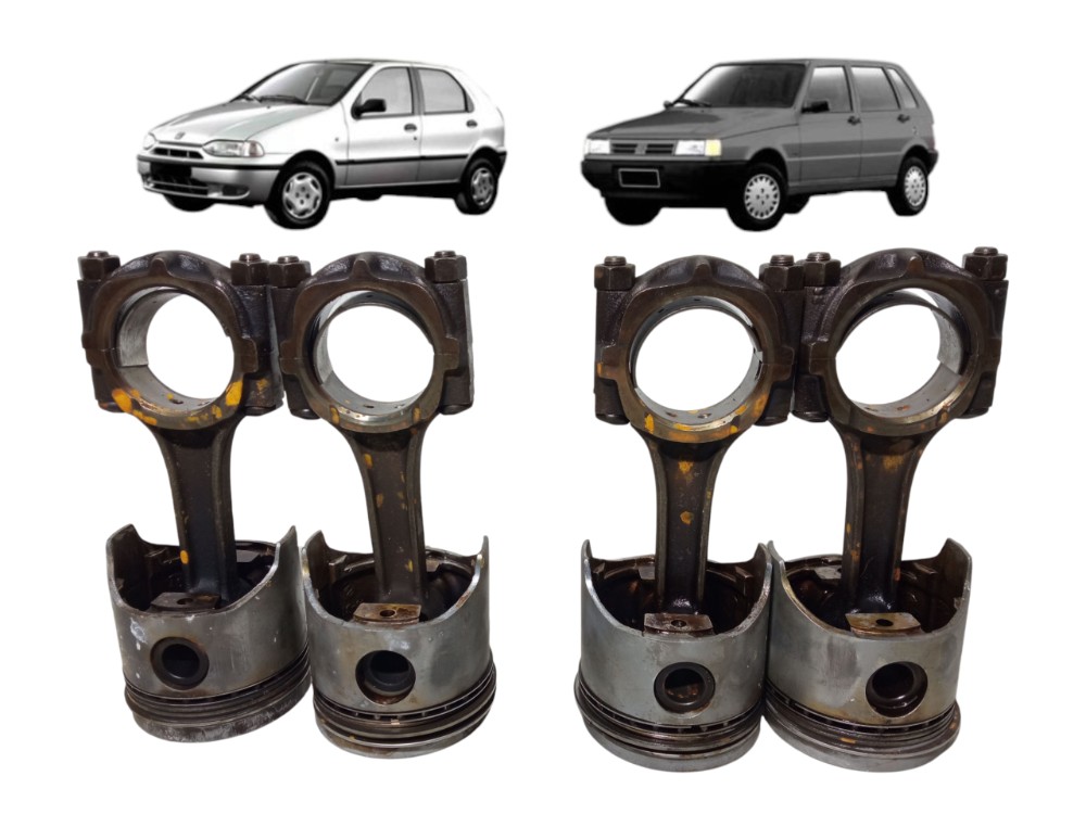 Kit Jogo Pistao Biela Fiat Palio Uno Fiasa 1.0 96 2001 1