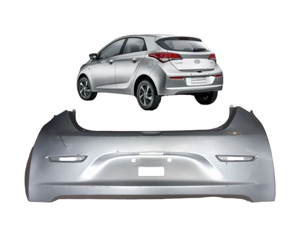 Grade Parachoque Traseiro Hyundai Hb20 2013 2016 Original  Prata Brilhante 1