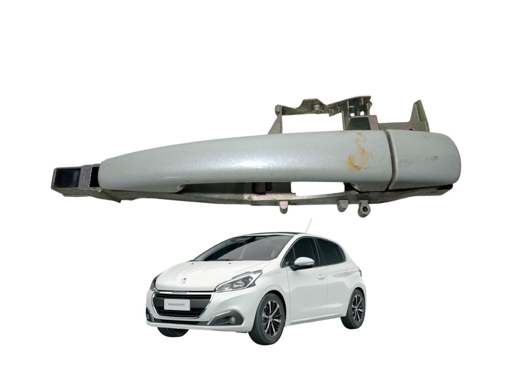 Macaneta Externa Porta Traseira Esquerda Peugeot 208 2016 19 Branco Traseira 1