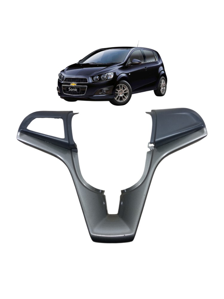 Moldura Acabamento Volante Chevrolet Sonic 2012 2013 2014 Cinza 1