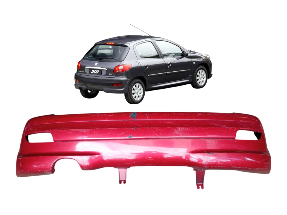 Grade Parachoque Traseiro Peugeot 207 Hatch 2009 2012  Vermelho Brilhante 1