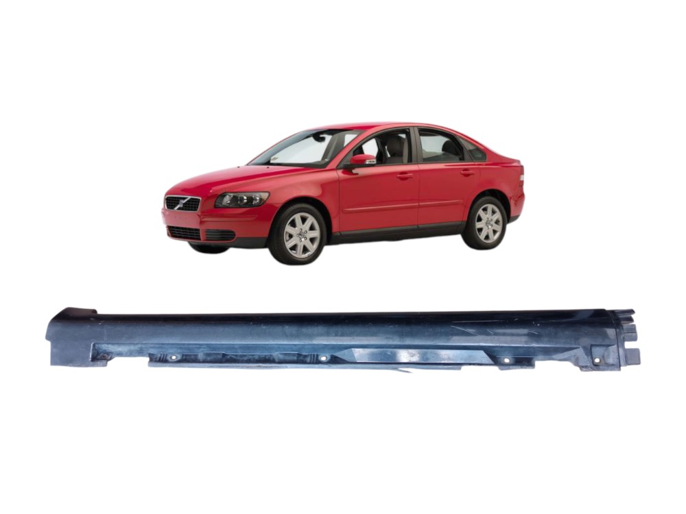 Acabamento Spoiler Saia Lateral Esquerdo Volvo S40 2005 2009 Preto 1