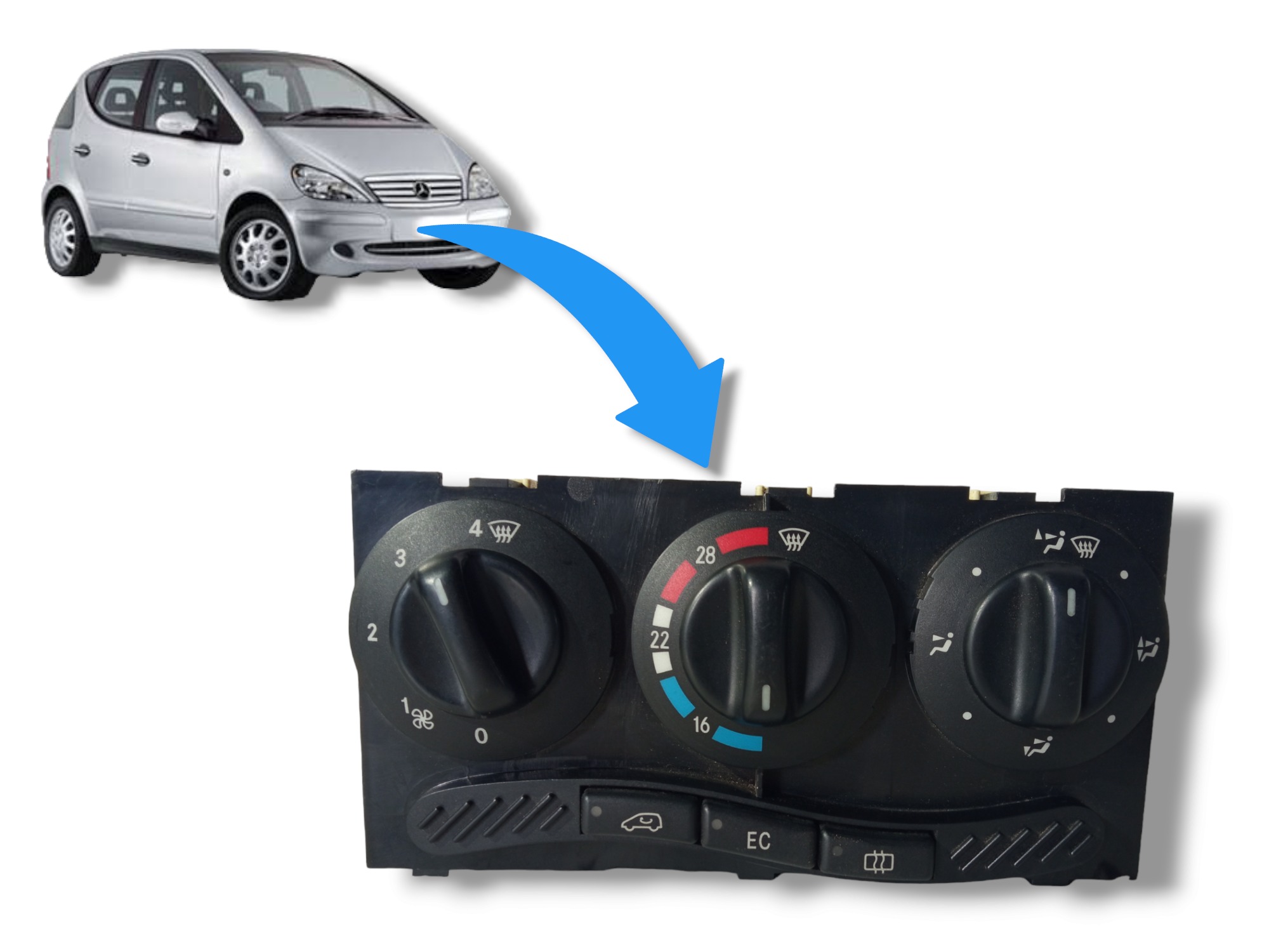 Comando Controle Ar Condicionado Mercedes Classe A 1999 2005 1