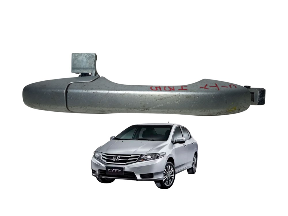 Macaneta Externa Porta Traseira Direita Honda City 2009 2014 Cinza Traseira 1
