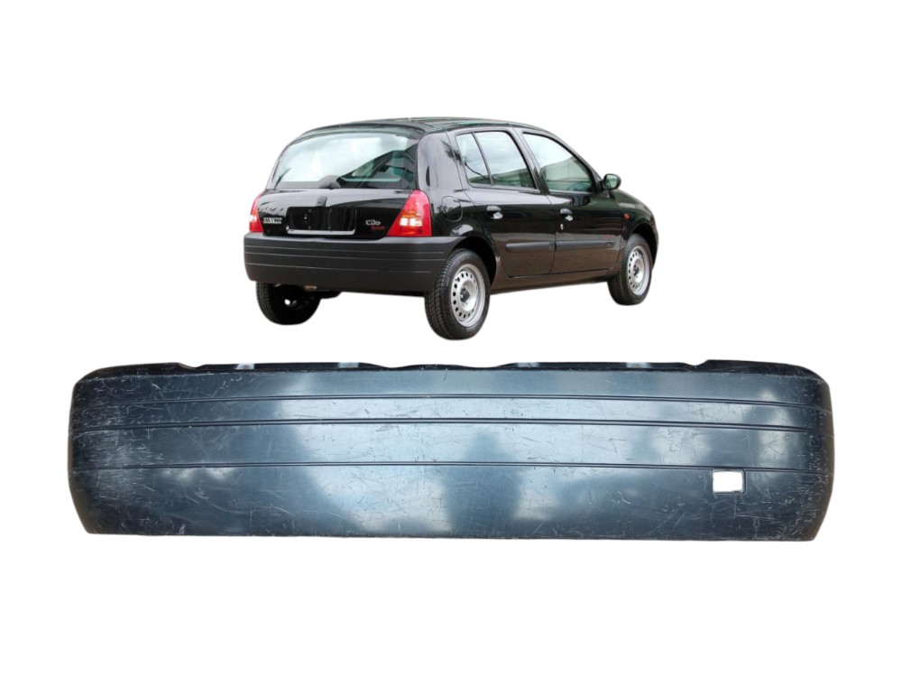 Grade Parachoque Traseiro Renault Clio Hatch 99 2003  Preto Brilhante 1