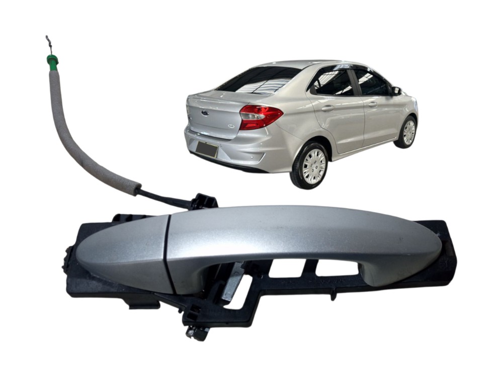 Macaneta Externa Porta Dianteira Direita Ford Ka Sedan 2019 Prata Dianteira 1
