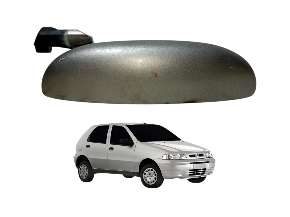 Macaneta Externa Porta Traseira Direita Fiat Palio 2002 2005 Prata Traseira 1
