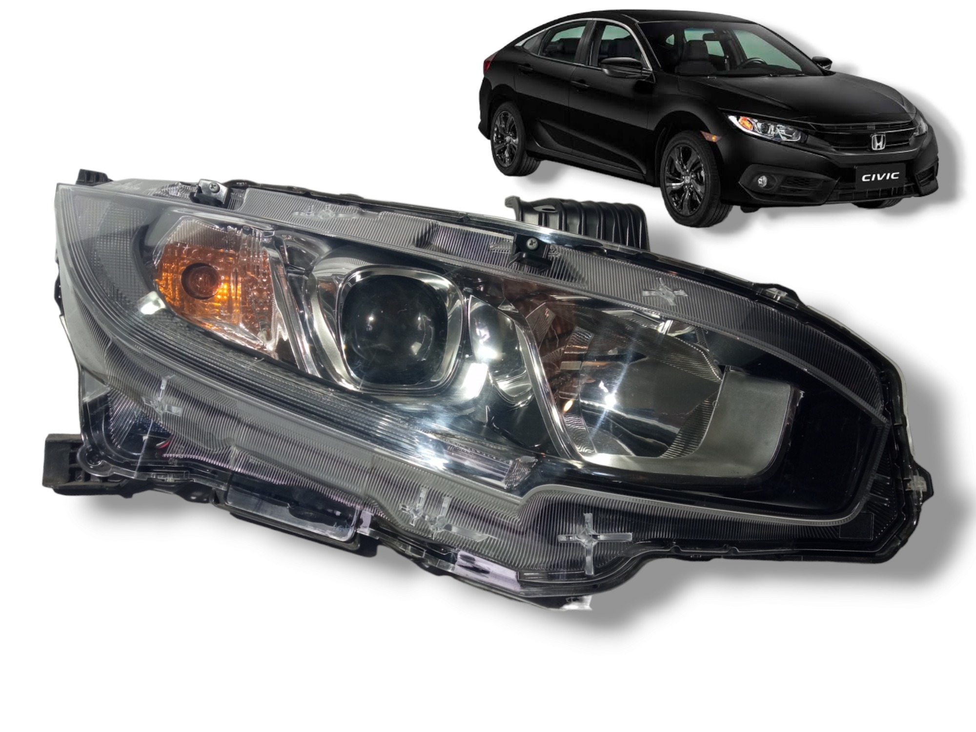 Farol Dianteiro Lado Direito Honda Civic 2017 2020 Original 1