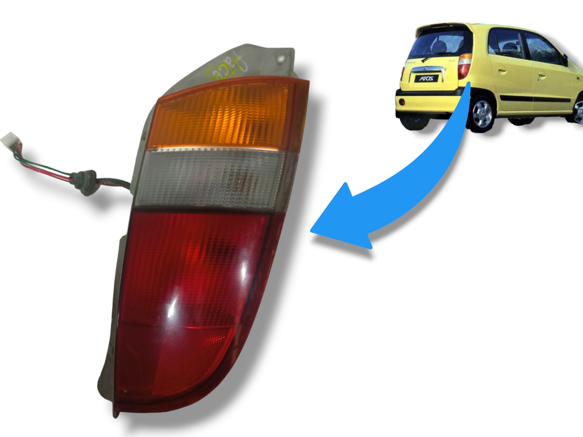 Lanterna Traseira Lado Direito Hyundai Atos Prime 2000 2002 Direito 1