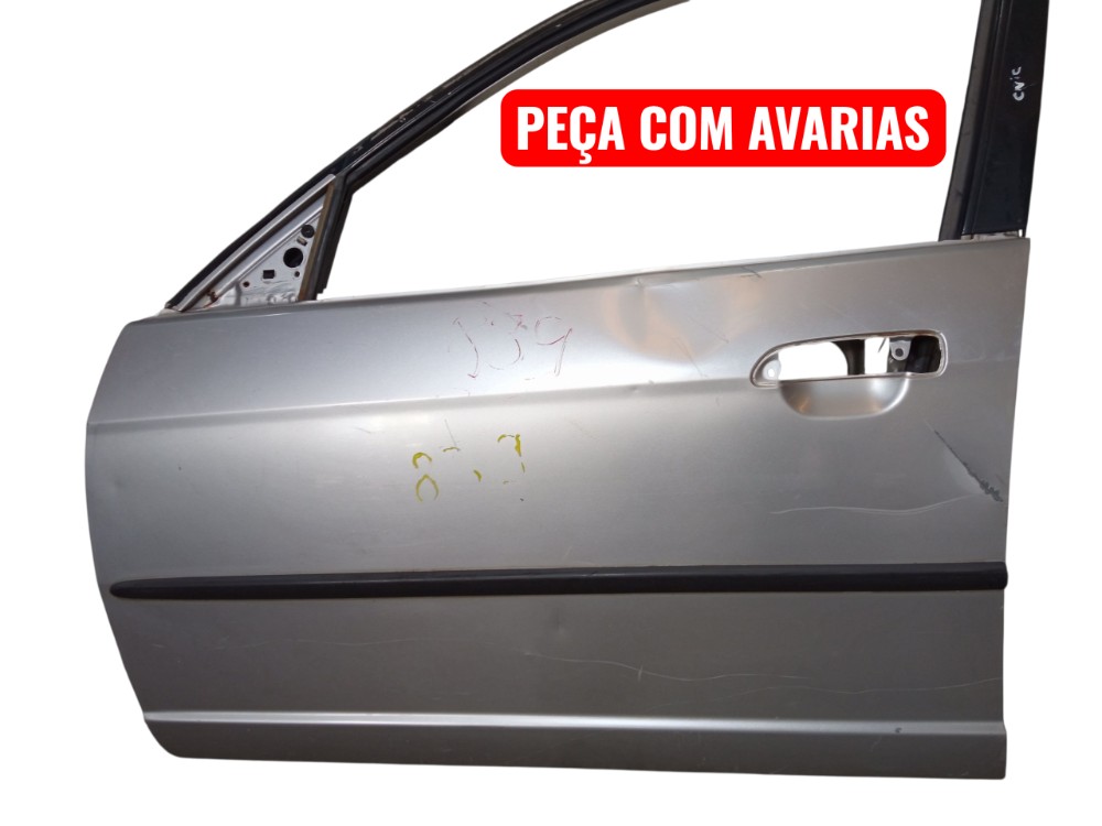 Porta Dianteira Esquerda Honda Civic 2001 2006 Dianteira Esquerdo Prata 2