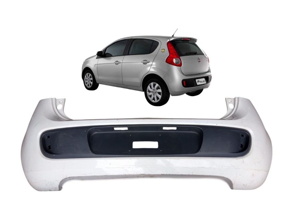 Grade Parachoque Traseiro Fiat Palio Attractive 2012 2016  Branco Brilhante 1