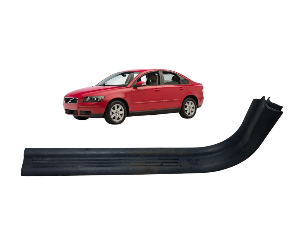 Moldura Acabamento Soleira Dianteira Esquerda Volvo S40 2007 Preto 1