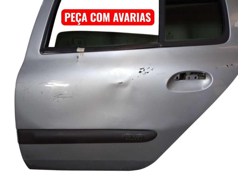 Porta Traseira Esquerda Renault Clio 2002 2010 Traseira Esquerdo Prata 2