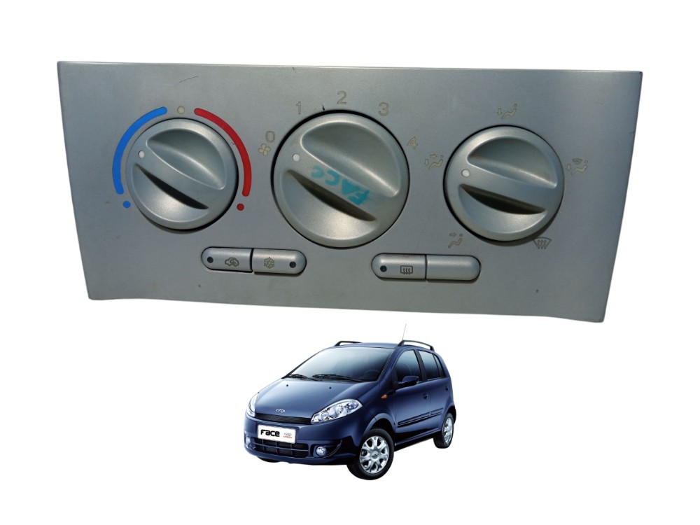 Moldura Botao Comando Ar Painel Chery Face 2010 2015 1.3  Cinza 1