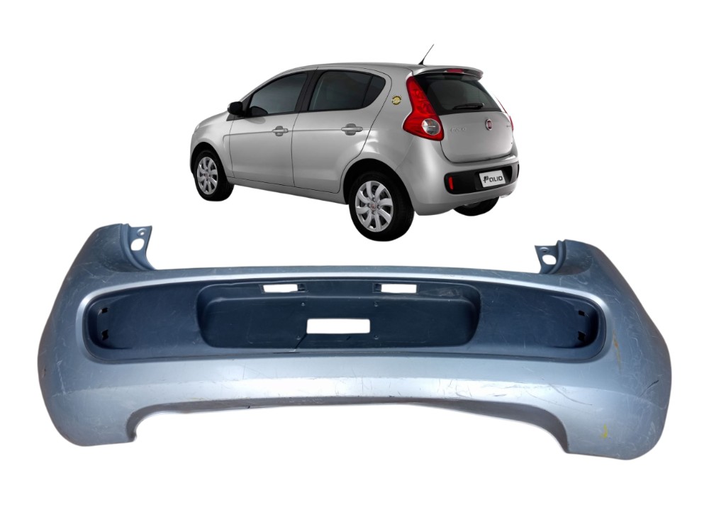 Grade Parachoque Traseiro Fiat Palio Attractive 2012 2016  Prata Brilhante 1