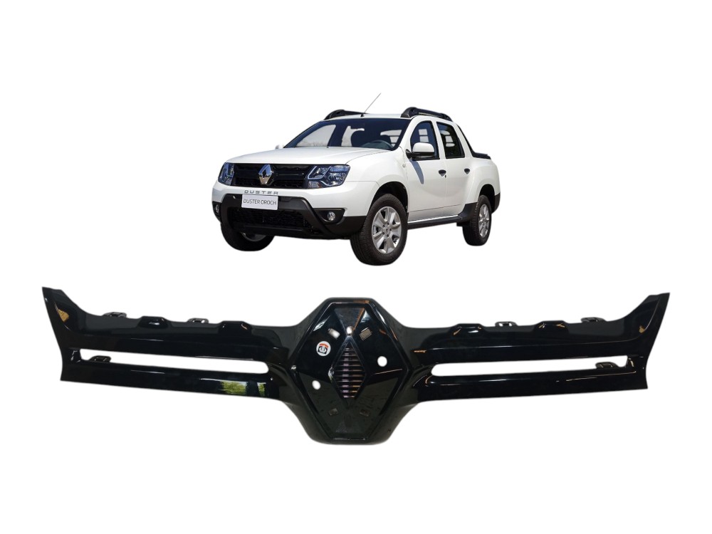 Grade Dianteira Superior Renault Duster Oroch 2016 2020  Preto Brilhante 1